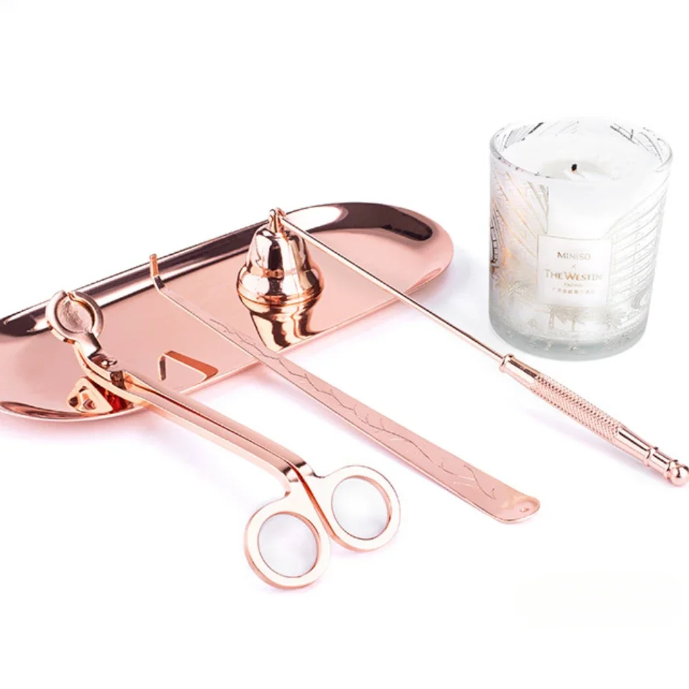 Texture Handle Candle Wick Snuffer Wick Trimmer Relief Design Wick Differ Tray Candle Care Tool Scented Candle Accessories Gifts