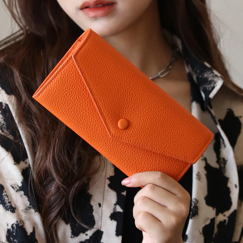 

New women casual cow leather handbag short card holder woman clutches female vintage pocket handhold bag for women