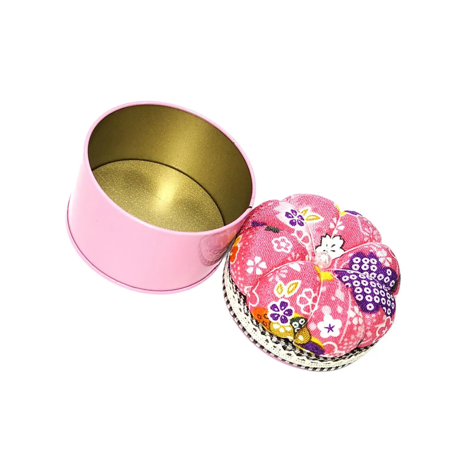 Floral Pattern Pin Cushion with Storage Box Adults DIY Craft Needles Holder Pincushion for Stitching Needlework Sewing Supplies