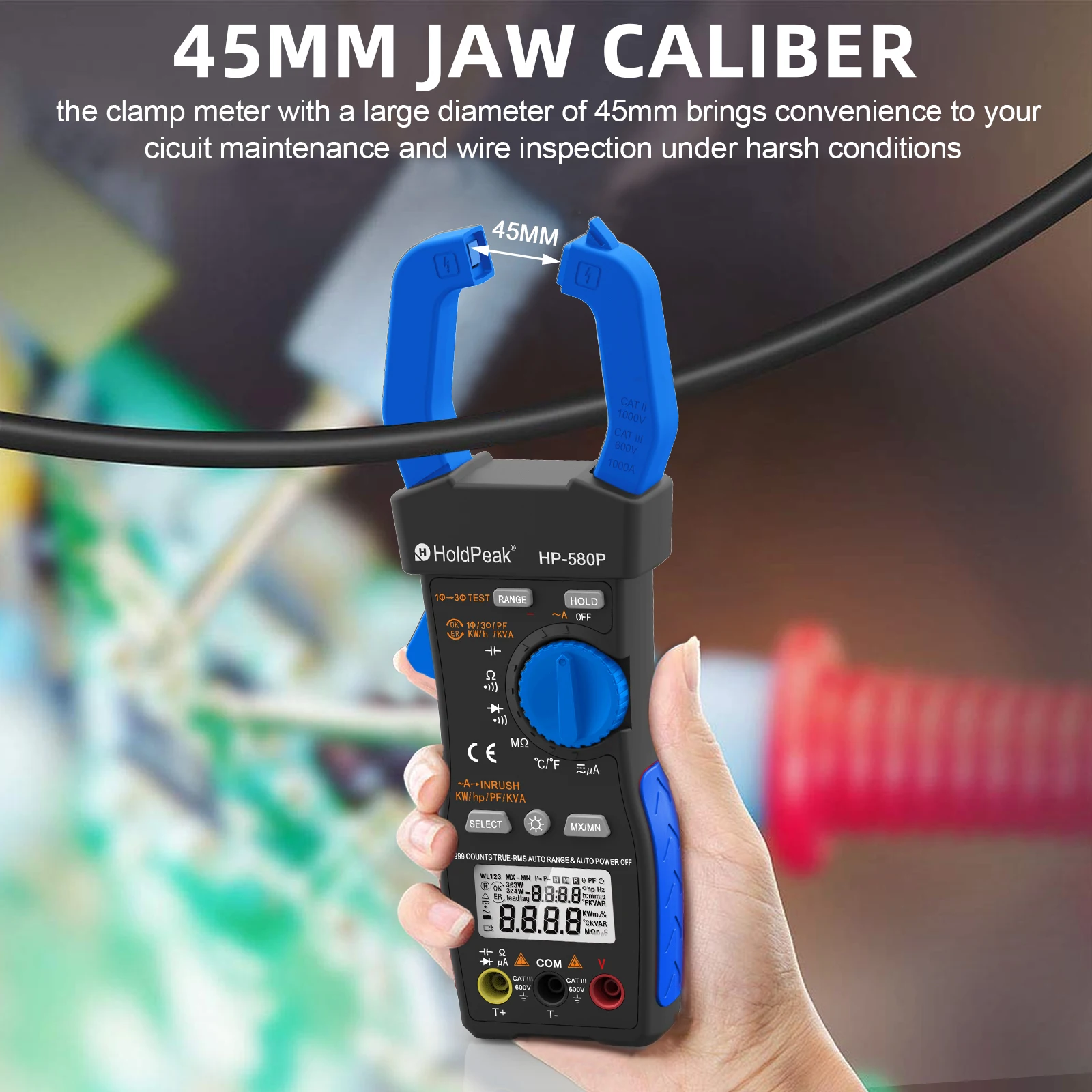 3 Phase Power Analyzer Clamp Meter Inrush Current Capacitance Temperature Resistance Tester