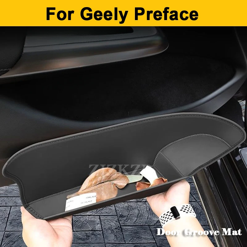 

For Geely Preface 2021-2024 2025 Car Door Storage Box Car Inner Door Organizer Tray Water Cup Holder Auto Interior Accessories