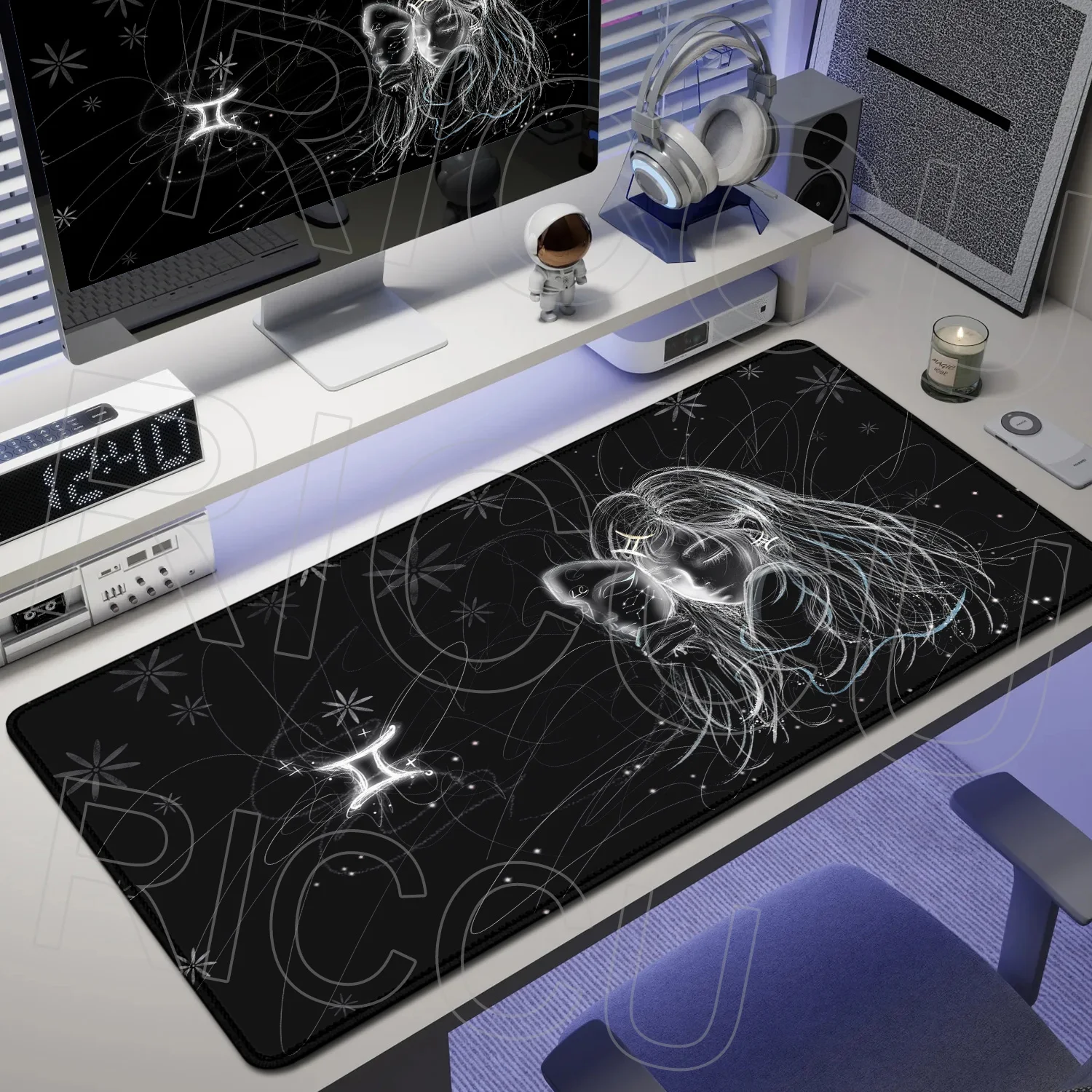 

XXL Mouse Pad Mystery the 12 zodiac signs Rug Desk Mat Computer Tarot Card Kawaii Mousepad Gamer PC Accessories Cute Rubber Pad