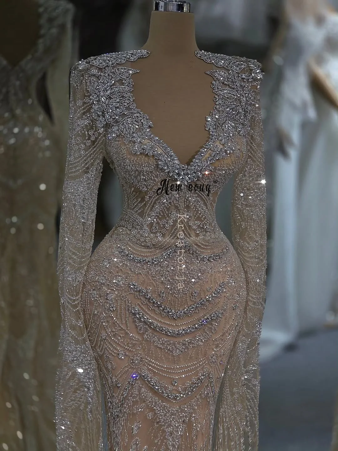 Vestido De Fiesta Mujer Champagner-Abschlussballkleider mit langen Cape-Ärmeln, elegantes Perlenkleid, Hochzeits- und Verlobungskleid, individuell gestaltet
