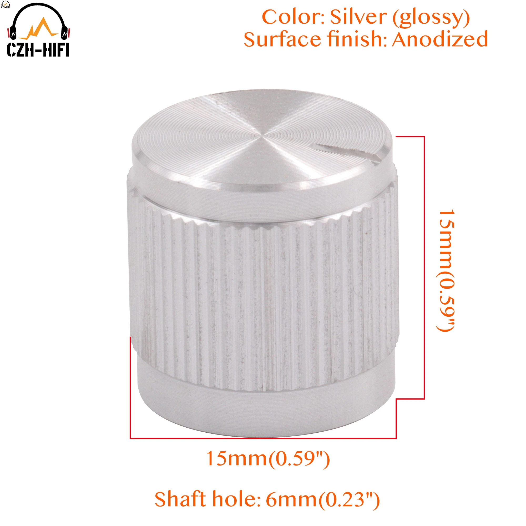 1pc 15x15mm Mini Voll Aluminium Knopf für Audio Verstärker Potemtiometer Lautstärke Control Gitarre AMP Effekt Pedal stomp Box DJ Mixer – Detail 15