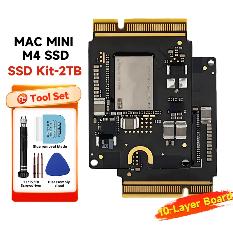 新型10層Mac MINI M4 SSDソリッドステートドライブキット 2TB 容量