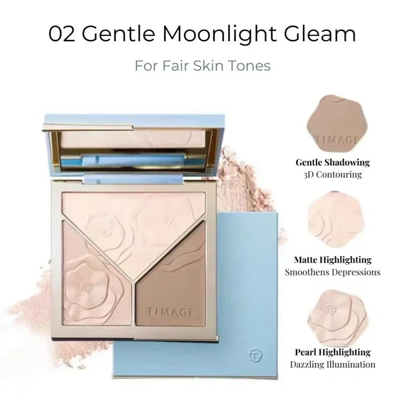 TIMAGE Master Caitang High GLOSS Contour Palette สามสี One Piece Matte Bronzer Highlighter อายแชโดว์จมูกแกะสลัก Face