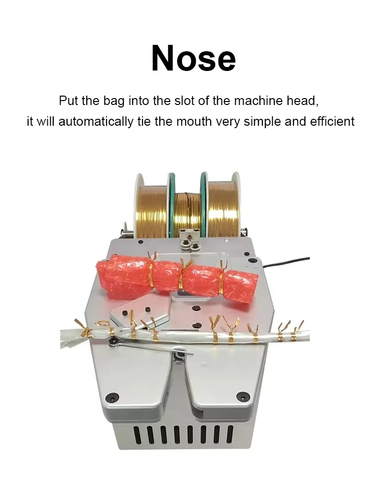 

Automatic Bread Twist Tie Machine 40 Bags/Min Speed 3 Times Winding 110V/220V Motor Metal Frame 5x Faster Than Manual