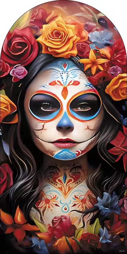 

LS Arch Background Custom 2-Sided Mexican Striped Fiesta Skull Cinco De Mayo Birthday Party Cover Chiara Decor Backdrop