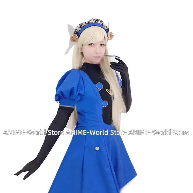 Anime Dancing In Starlight Lavenza Outfit Dress Game Cosplay Costume Full Set with Hair Piece