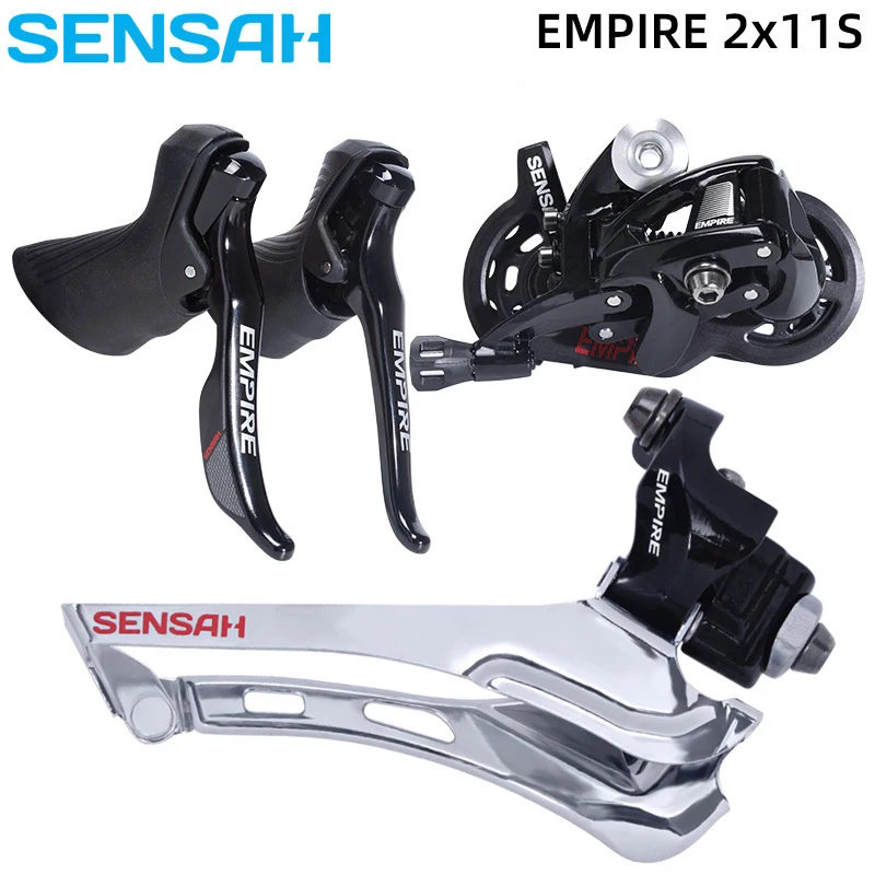 SENSAH EMPIRE 2X11 Speed Carbon Fiber Bicycle Derailleur Variable Handle Front Derailleur Rear Derailleur Road Bikes 11S 4 Kit