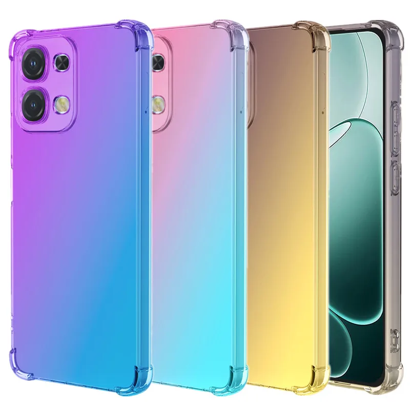 Vier-Ecken-stoßfeste TPU-Hülle mit Farbverlauf für OPPO A6 Pro 5G 4G, schützende transparente Abdeckung, Fundas Coque Capa