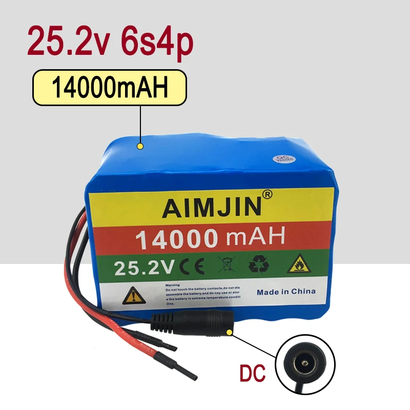 

25.2V 14000mah Lithium ion Rechargeable Battery 14Ah 6s4p Electric Bicycle Moped/Electric/18650 Battery Pack+charger