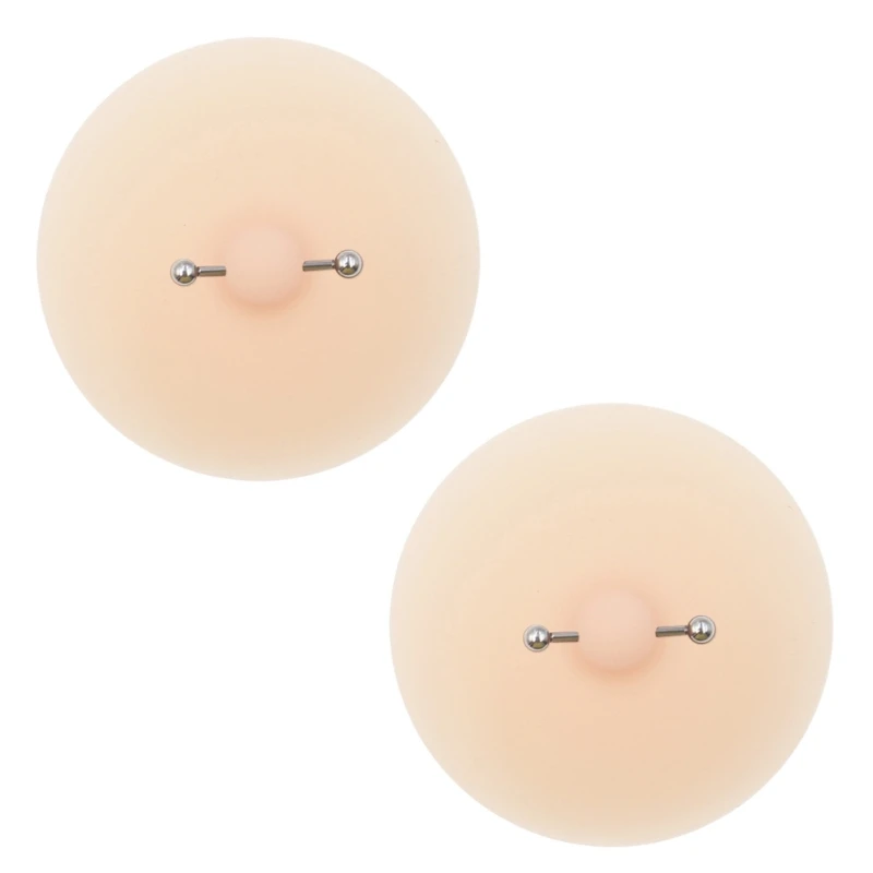 Women Nipple Cover with Faux Piercing Lingerie Breast Pasties Adhesive Chest Pad