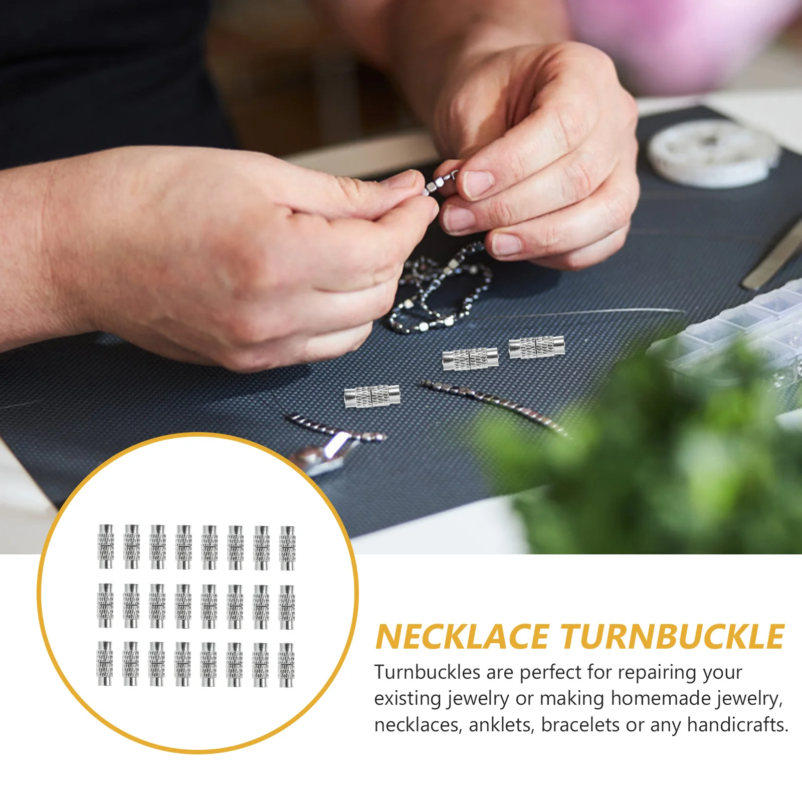 

30Pcs Necklace Screw Clasps Fine Workmanship Brass Turnbuckles Sturdy Not Easy to Deform DIY Jewelry Making Repair Accessories