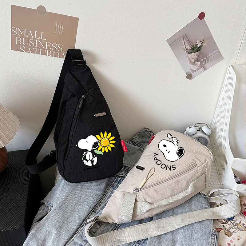 Snoopy Shoulder Bags Fashion Leisure Simple Chest Pocket New Women Men Cartoon Anime Figure Lightweight Crossbody Packet Gift