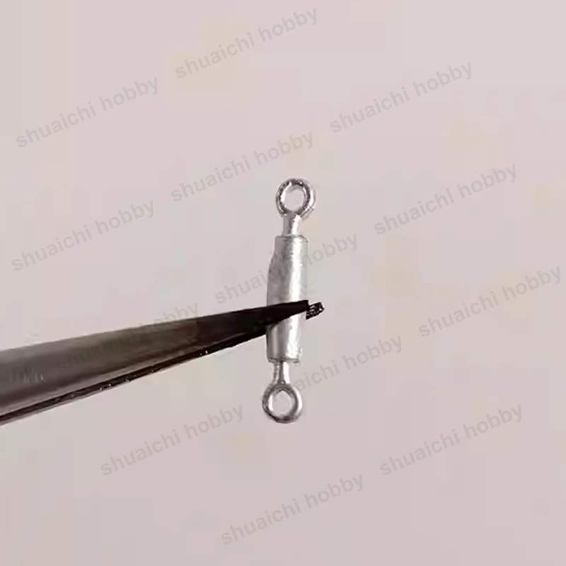 12PCS Length 15mm/0.59in Model Ship Turnbuckle Dia 2mm Zinc Alloy Rigging Screw Simulation Wire Rope Clamp DIY Decoration Parts