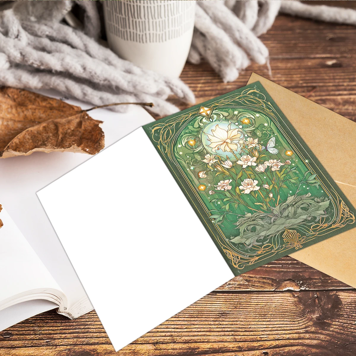 6 Stück Vintage-Grußkarten mit Blumenmotiv und Umschlag, handgezeichneter Entwurf, für Geburtstag, Jahrestag, herzliche Botschaft, Partygeschenke – Detail 2