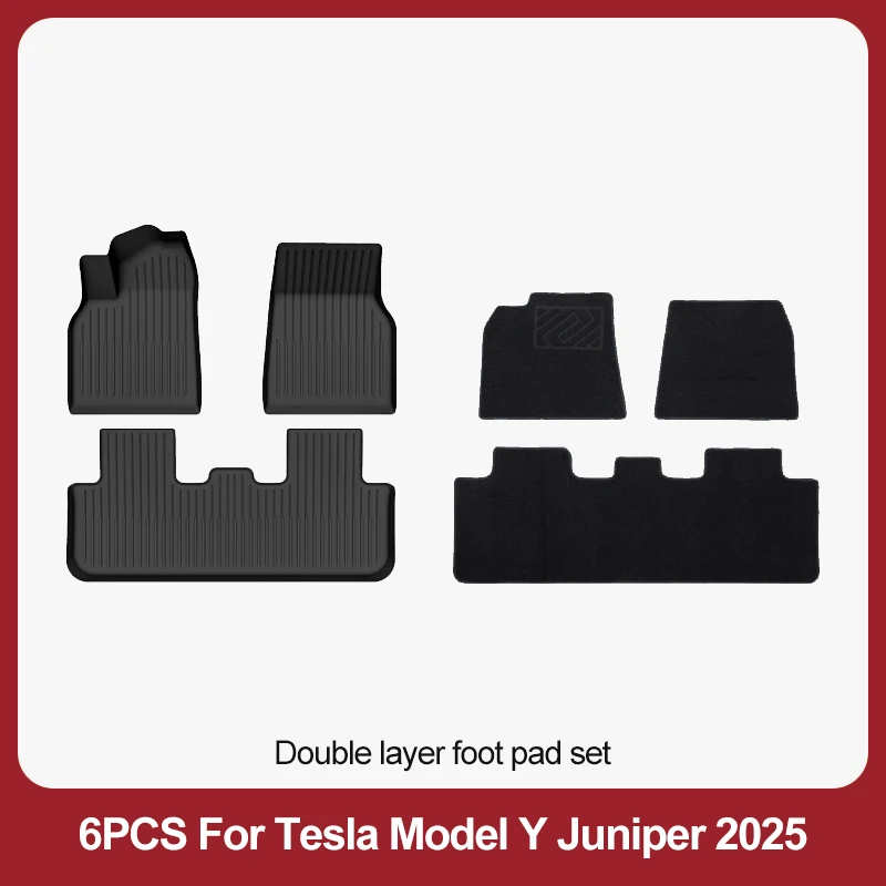 TPE Auto Vloermatten Voor Nieuwe Tesla Model Y2025, Jeneverbes Bagage Mat Set Waterdicht Anti-slip Kofferbak Matten vloer Liner Rugleuning Matten
