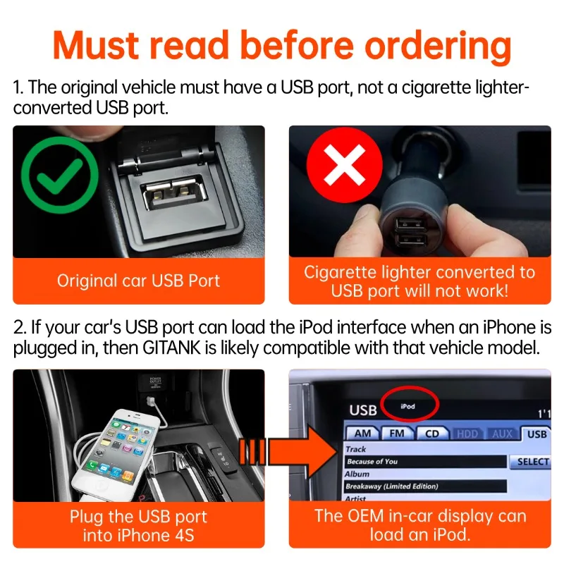 Adaptador GITANK USB Bluetooth 5.3 para Lexus CT200h,ES,GS,LS,IS,RX,GX,LX,RC,UX série iPod iPhone Interface de música