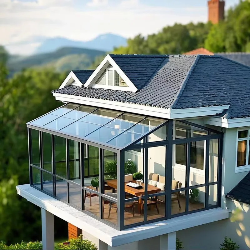 1 Year Warranty Aluminum Sunroom Glass House Outdoor Conservatory Tempered Glass Insulated Room for Garden Villa Terrace
