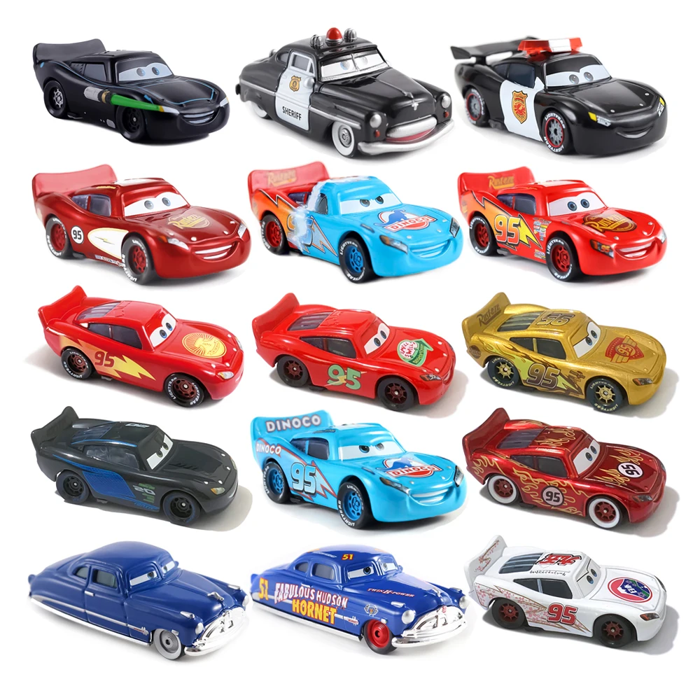 

Disney Pixar Cars Lightning McQueen Sheriff Doc Hudson Cartoon Model Car 1:55 Metal Die Casting Children's Birthday Gifts Toys