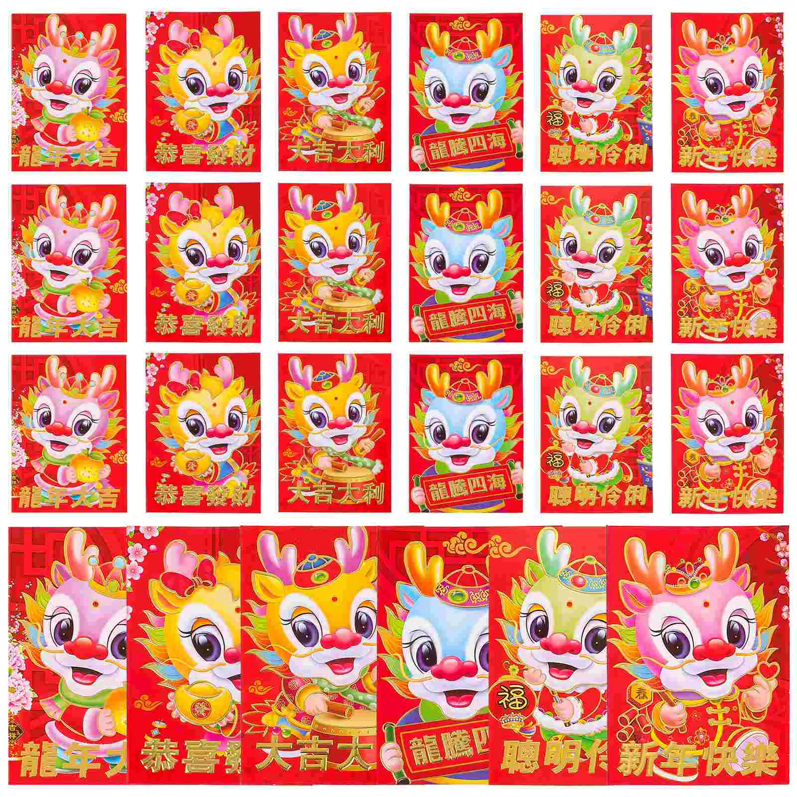 

2024 Year of The Dragon Red Packet New Pockets Luck Money Bag Spring Festival Envelope Gift