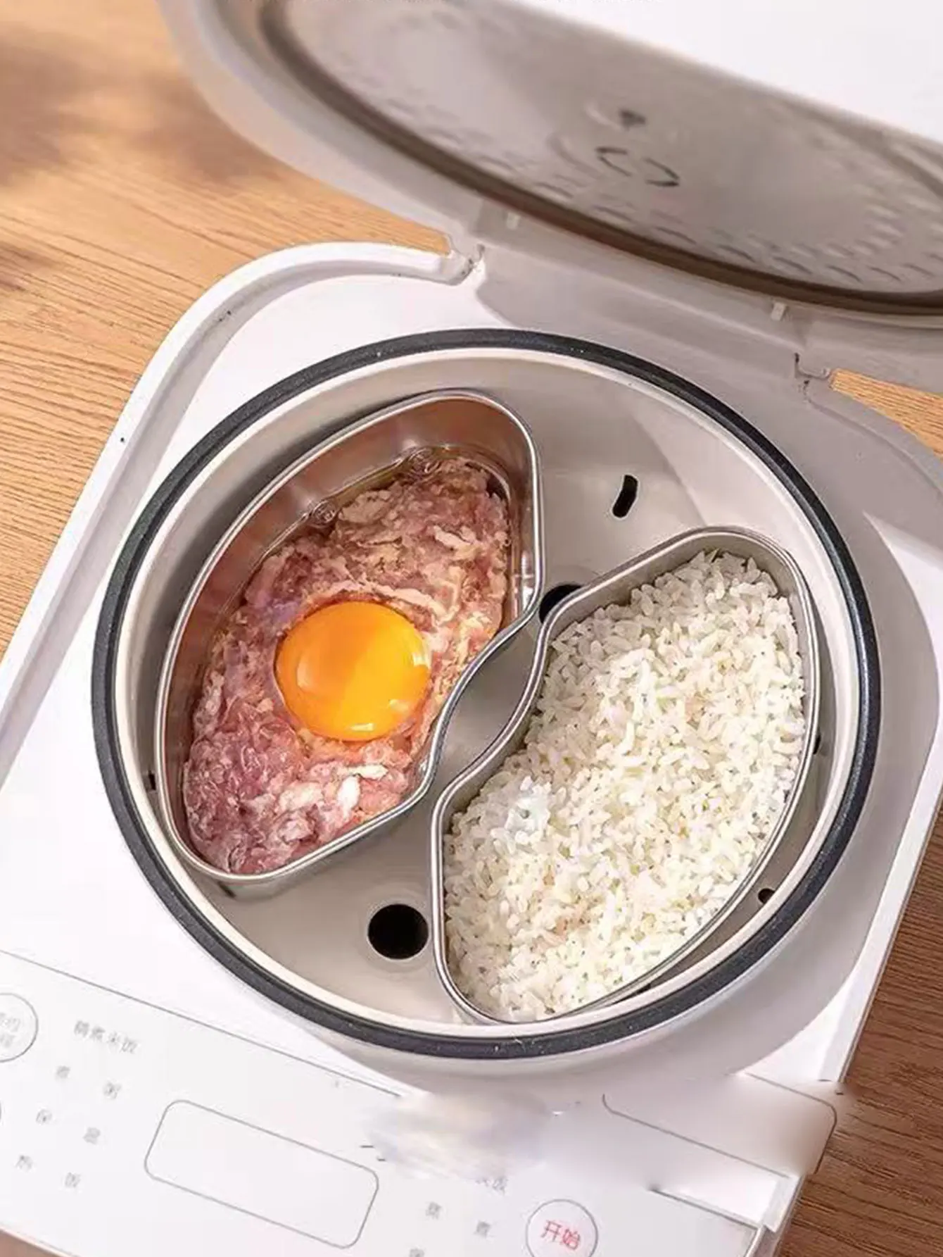 Stainless Steel Fan-Shaped Steaming Tray Steaming Rack Rice Cooker Steaming Rice Dish Gadget Universal Steaming Bowl 1Pc