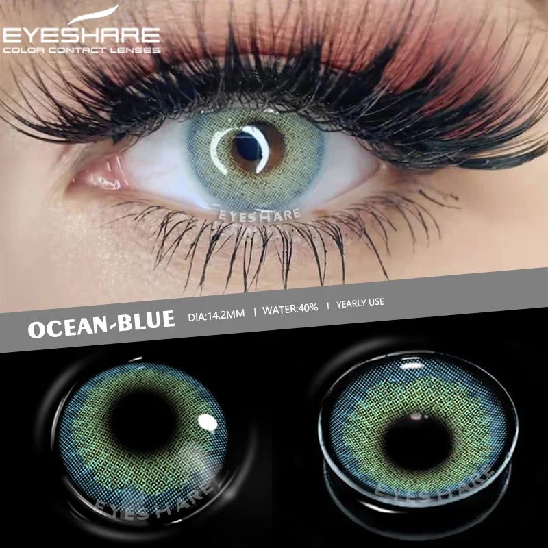 EYESHARE 1 Pair Natural Contact Lenses Colorful Contact Lenses for Eyes Blue Lenses Gray Eye Lenses Brown Lens Yearly Eye Lenses