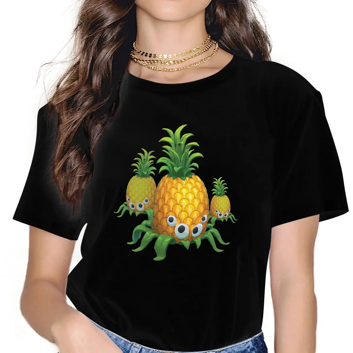 Pineapple Sweet Girls Women T-Shirt Bugsnax Game Blusas Harajuku Casual Short Sleeve Vintage Tops