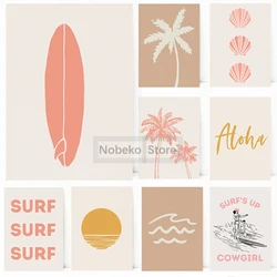 Boho Beach Simplicity Poster Beach Quotes Summer Surf Neutral Prints Canvas Painting Wall Art Pictures Home Room Modern Decor