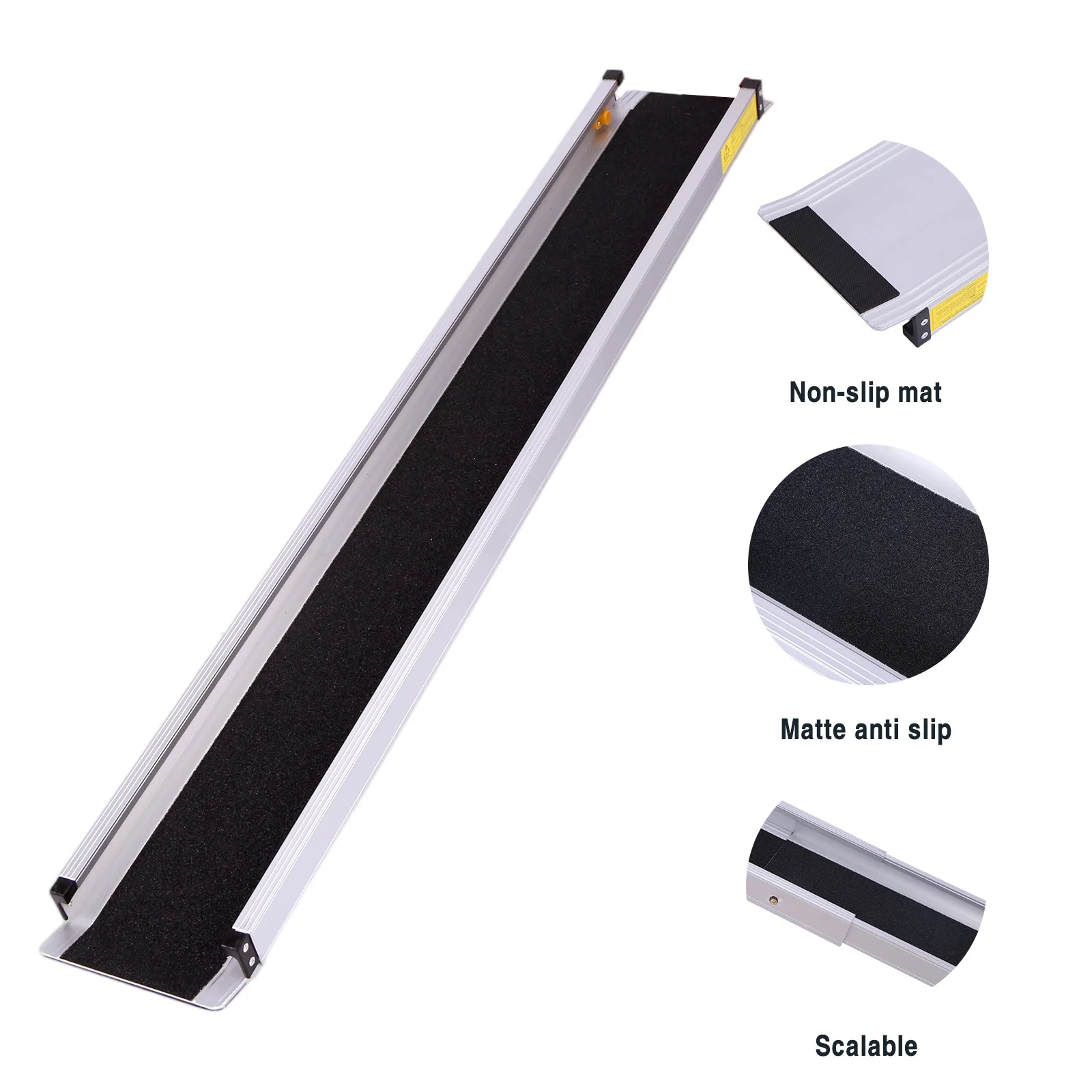 8FT Anti-Slip Aluminum Folding Portable Ramp with Handbags Folding Non-Slip Aluminum Handicap Ramp for Doorways