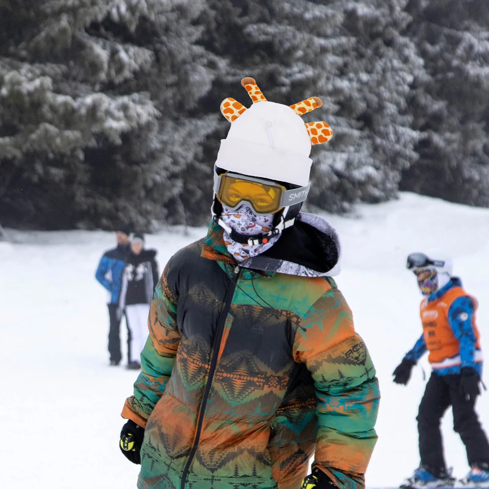 

Эластичный моющийся защитный чехол для лыжных ботинок с головой жирафа из мультяшного мультфильма для зимних видов спорта и активного отдыха