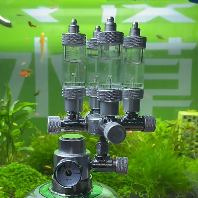 ZRDR خزان الأسماك متعدد القنوات CO2 الفاصل الموزع حوض السمك المعدني CO2 منظم مولد الملحقات CO2 الخائن 2-6 قناة #6
