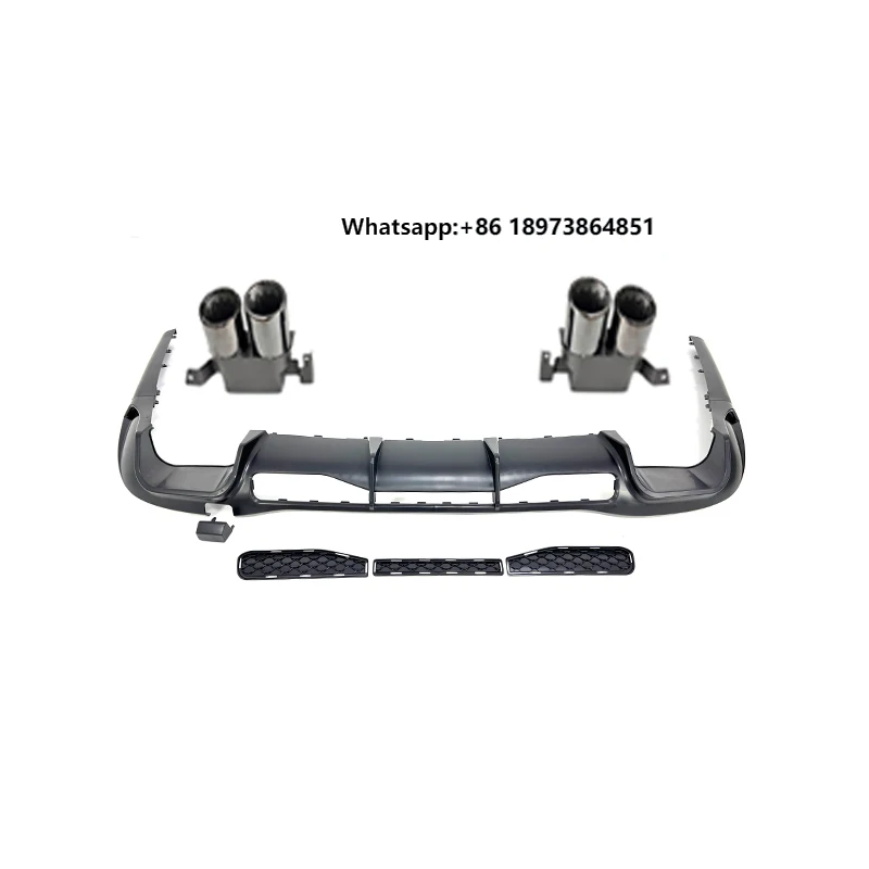 

S-class W223 B Style Rear Diffuser with Exhaust Tips Car Exterior Tuning Parts Tail Pipes Rear Lip