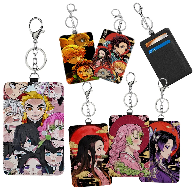 

Demon Slayers Portable Transportation ID Card Holder Keychain Cartoon Anime Travel Backpack Bag Card Holders Keychains Wallet