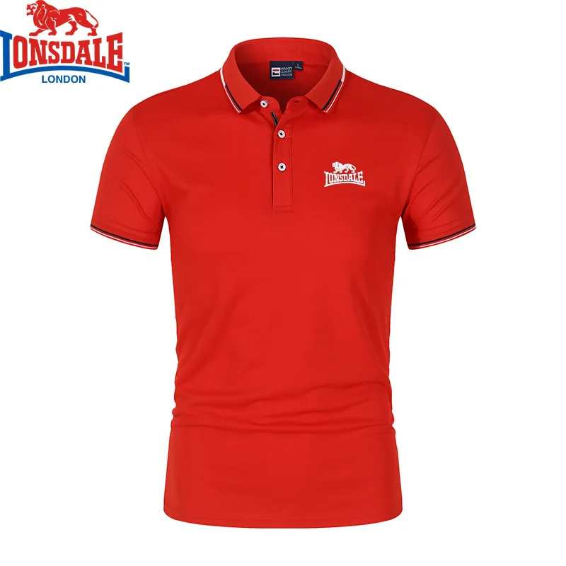 Embroidered LONSDALE Polo New Summer Polo Shirt Men High Quality Men\'s Short Sleeve Top Business Casual Polo-shirt for Men