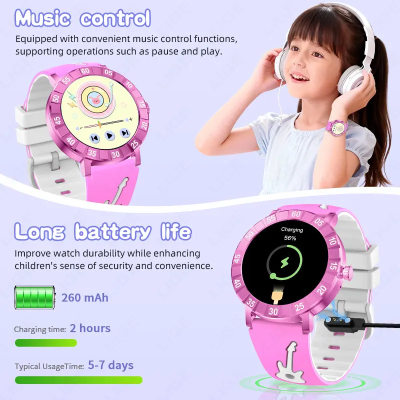 Relógio Inteligente de Monitoramento de Atividades para Crianças, Tela Sensível ao Toque, Monitor de Frequência Cardíaca, Monitor de Sono, Pedometer à Prova d'Água