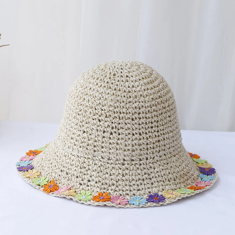 2024 New fashion Foldable bucket hat UV Protection sun hat For Beach,Travel And Vacation handmade straw hat