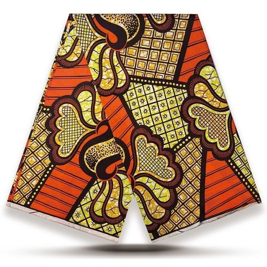 

Новейший дизайн, африканская настоящая гарантированная ткань с настоящим восковым принтом, 100% хлопок, мягкая набедренная повязка Анкара, 6 ярдов YG5-614-1