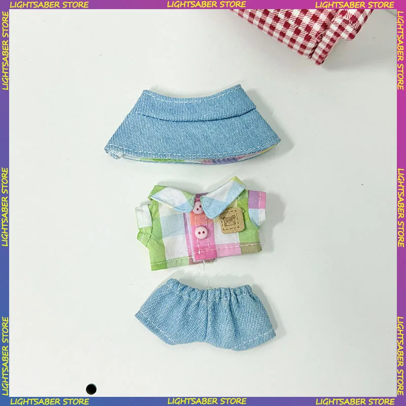 ชุดเสื้อผ้าตุ๊กตา Labubu 4.0 สุดหล่อ น่ารัก หมวกบักเก็ต เสื้อ กางเกง ชุดตุ๊กตาขนนุ่มขนาดเล็ก ของตกแต่งตุ๊กตาแฟชั่น ของขวัญ