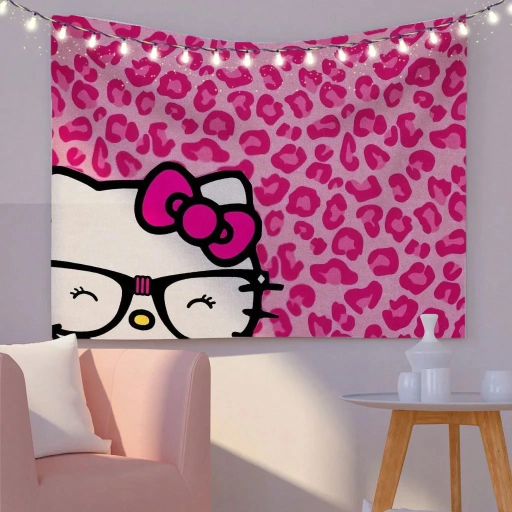 مينيسو سانريو مرحبا كيتي الوردي Kawaii نسيج الحديثة بوهو حفلة غرفة المعيشة غرفة نوم الديكور هدية لمحبي كيتي #3
