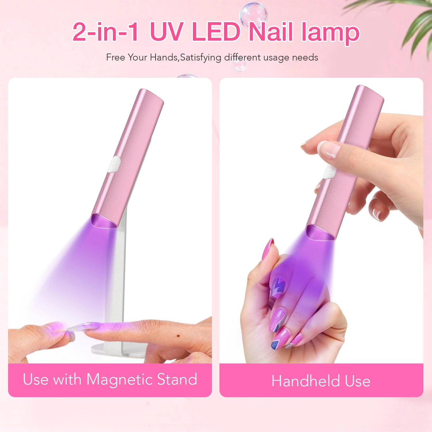 เครื่องเป่าแห้งด่วนแบบมือถือโคมไฟอบเล็บขนาดเล็กพร้อมขาตั้งโคมไฟ LED UV มืออาชีพสำหรับเล็บเครื่องมือทำเล็บแบบพกพาใช้ในบ้าน