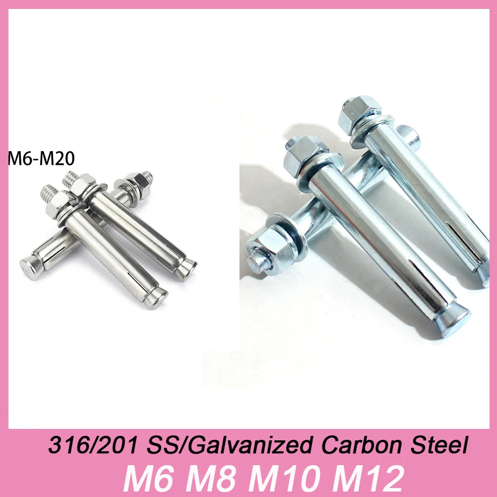 316/201 SS/Galvanized Carbon Steel M6 M8 M10 M12 Internal Expansion Screw Hexagonal Expansion Screw Sleeve Concrete Anchor Bolt