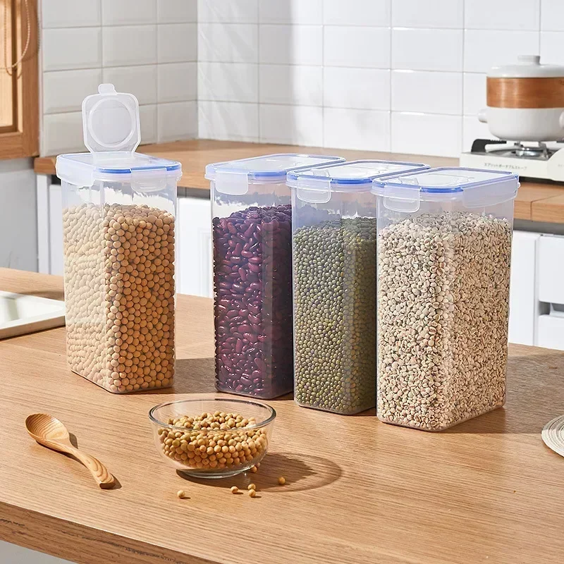 

Food Storage Containers with Lids Stackable Treat Box Containers for Kitchen Pantry Organization Containers for Rice Dispenser