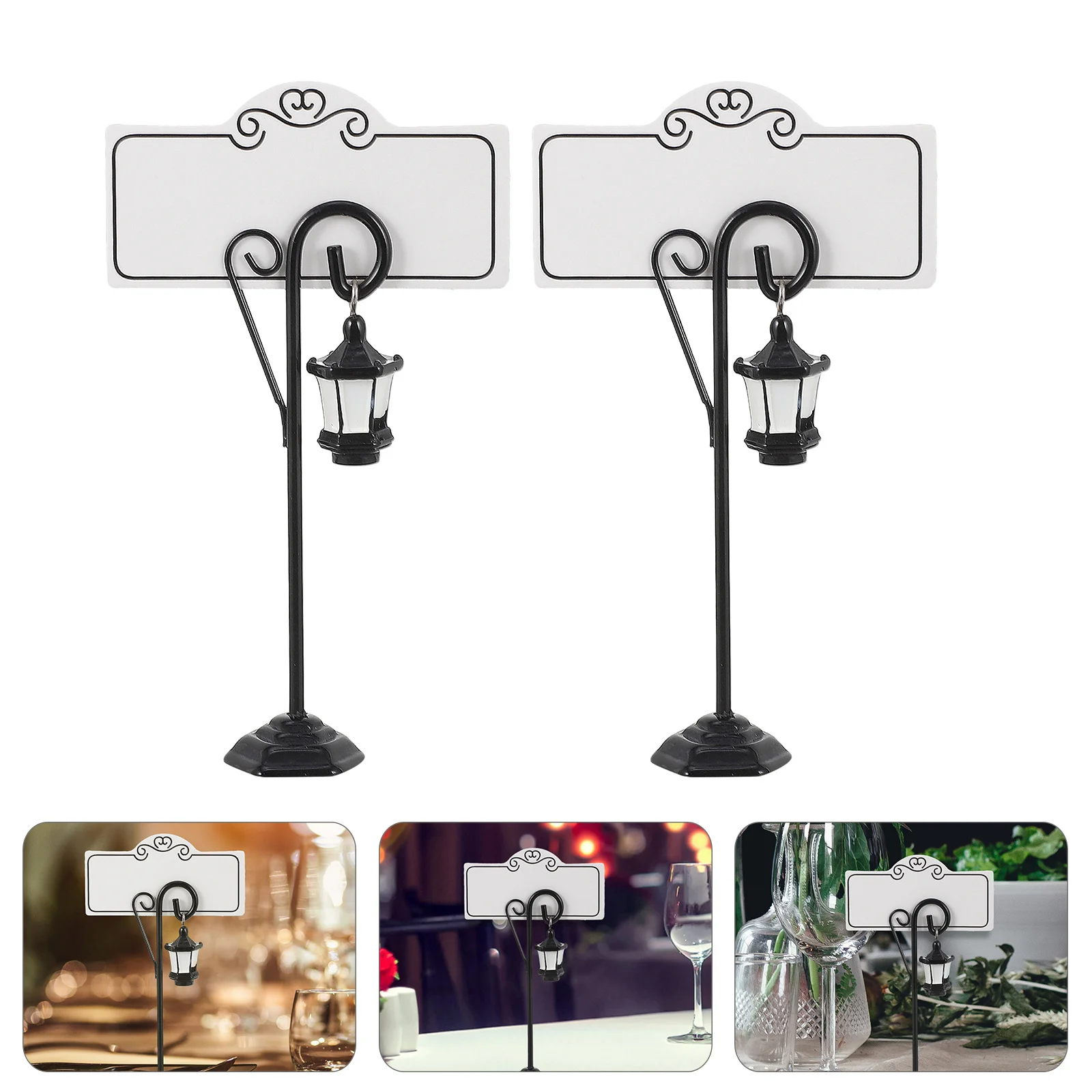 

2Pcs Elegant Resin Table Number Holders for Wedding Banquet Party Buffet Wide Base Seat Card Holder Table Name
