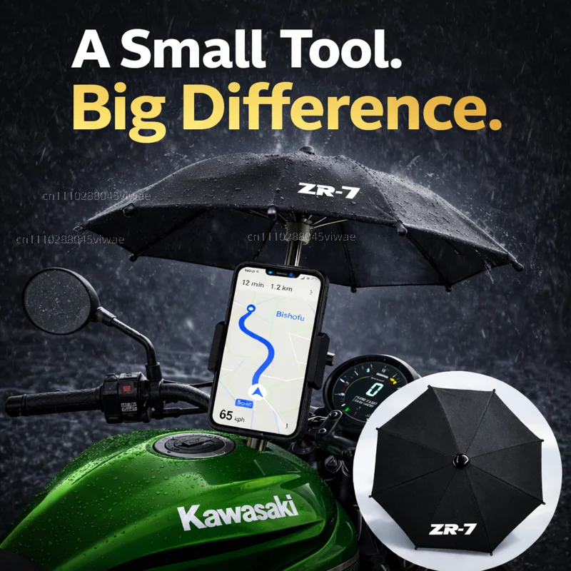

Держатель для телефона и зонта для мотоцикла Kawasaki ZR-7, водонепроницаемый, солнцезащитный, антибликовый, дождезащитный, крепление на руль для GPS-навигатора