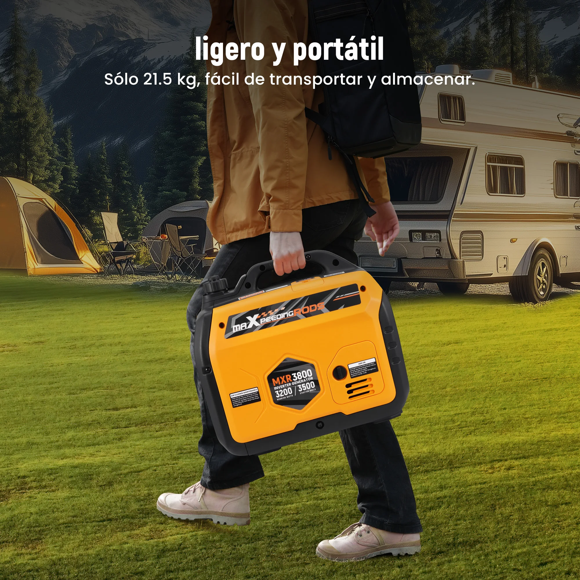 Generatore di inverter portatile da 3,5 kW Generatore di energia portatile silenzioso da campeggio esterno per camper