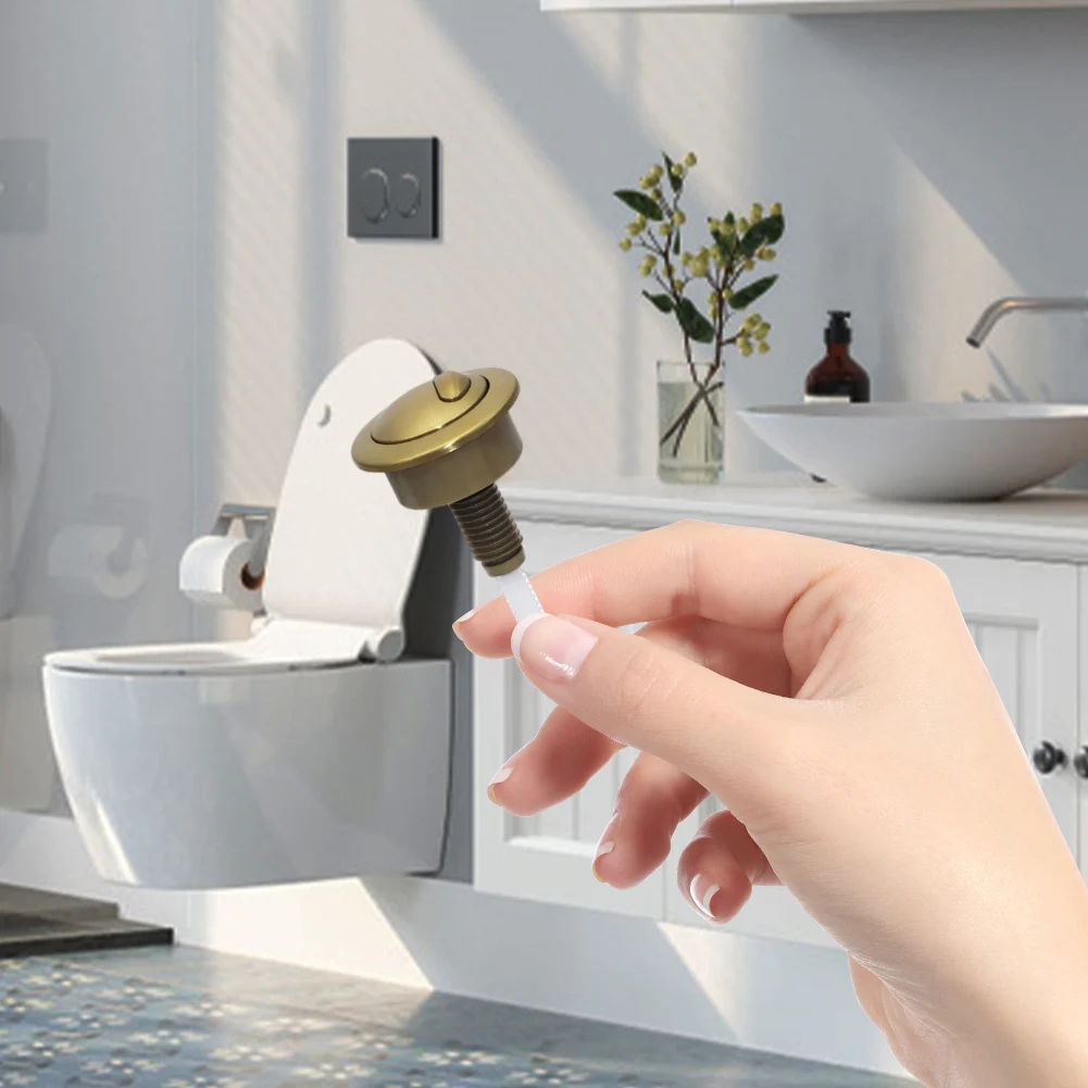 Tombol tekan Flush Toilet tombol Flush Aksesori Toilet pengganti tombol tekan Flush untuk Siamp Optima 49 tangki Toilet