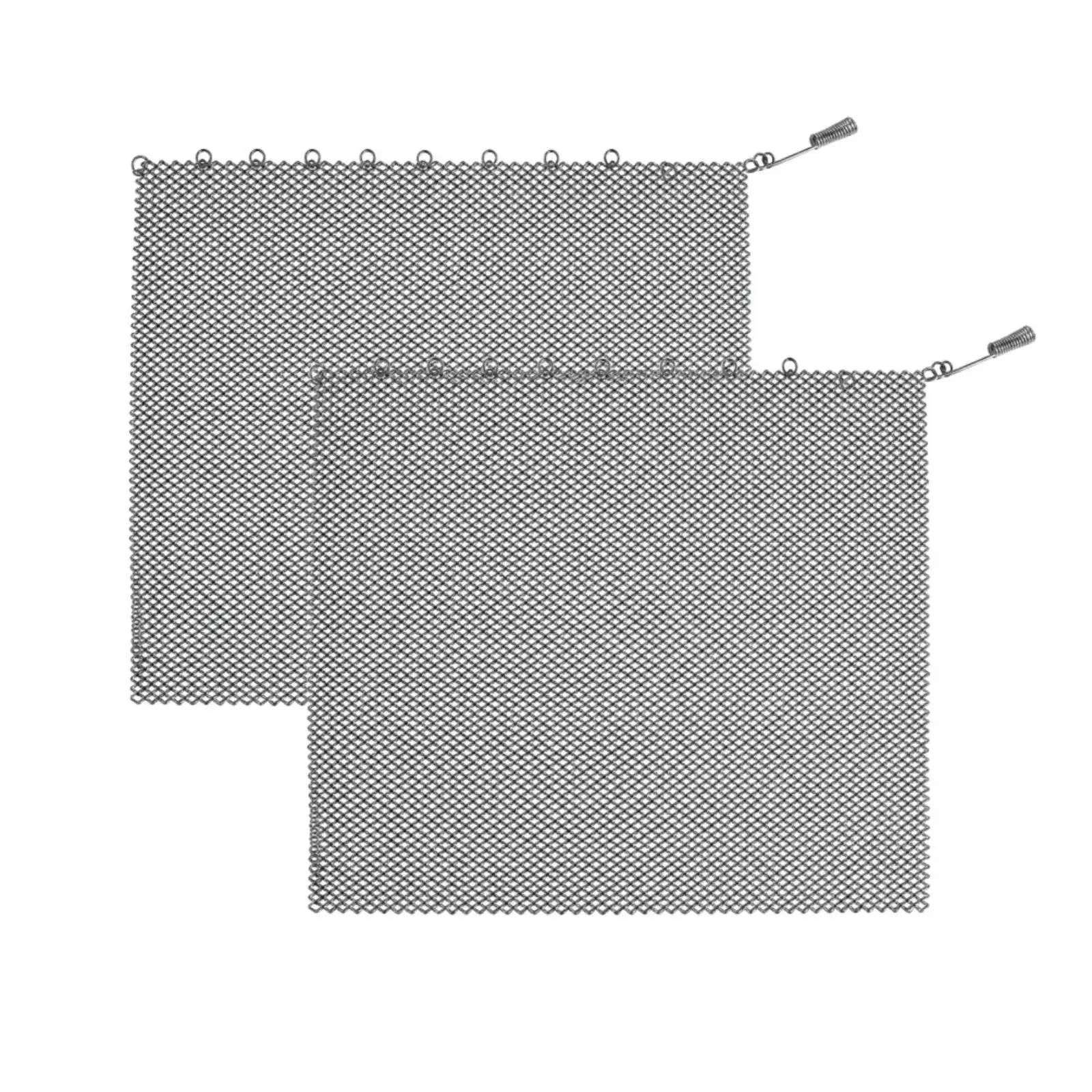 2 Pieces Ember Screen Guard Rust-Resistant Wall-Mounted Fireplace Mesh Fire Screen Sliding Fireplace Ember Screen Curtain With