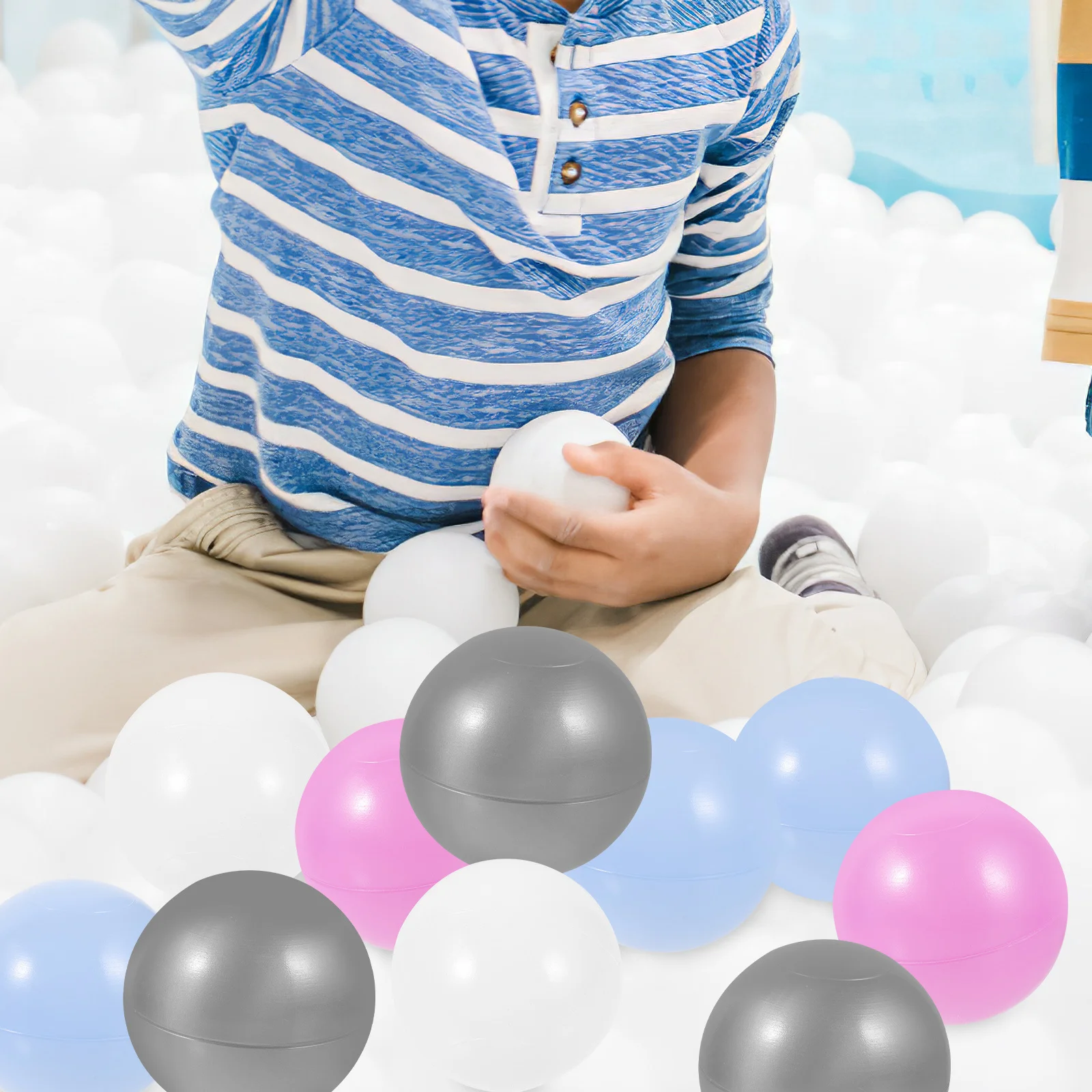 50 szt. Kolorowe kulki spożywcze, odporne na ścieranie, bezpieczne dla dzieci, do basenów, namiotów, trampolin, edukacyjne kulki do basenów z kulkami, idealne na prezent.